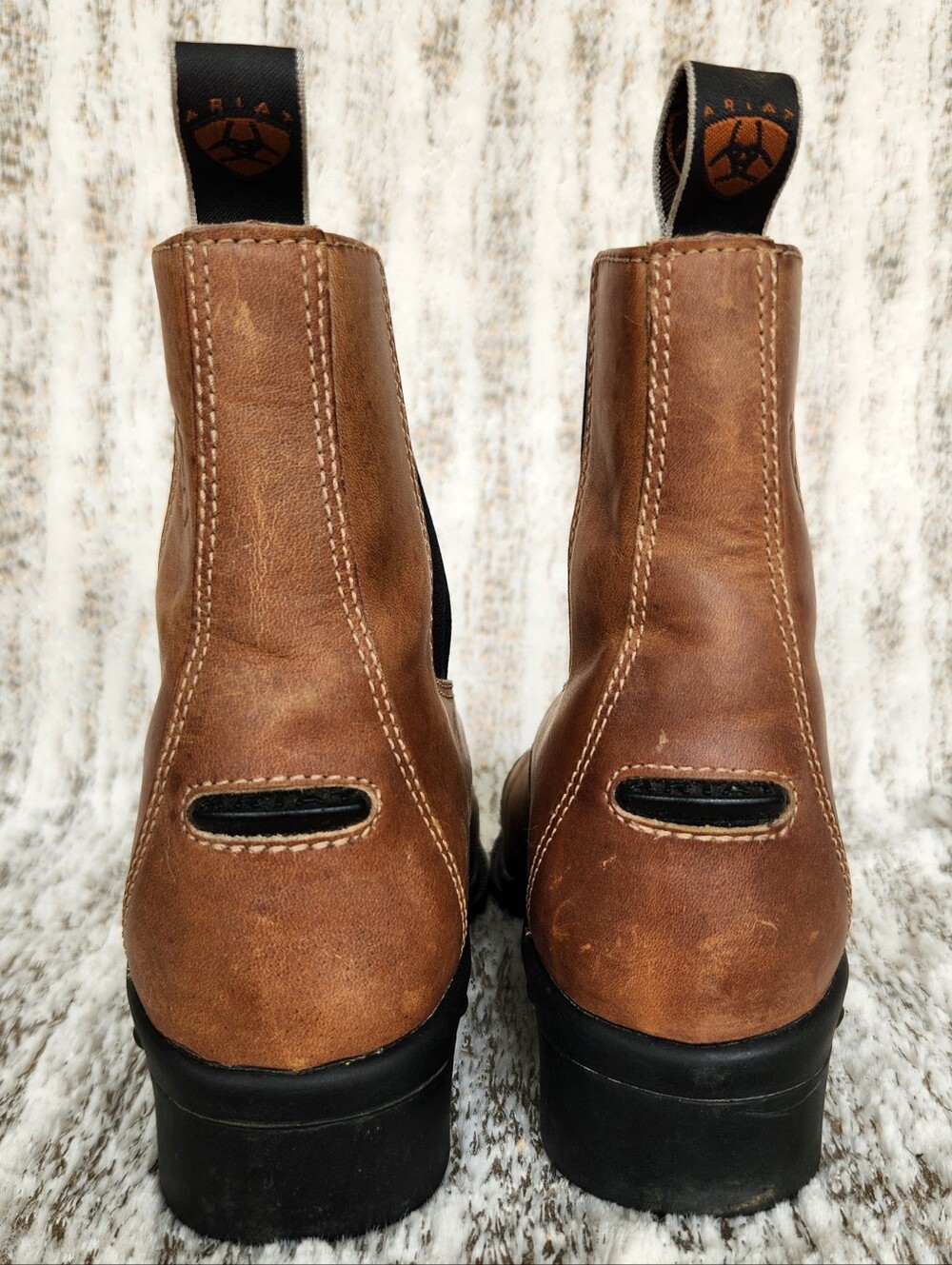 Ariat Heritage Paddock Boots Zip Front Tan Leather | Women's Size 7C - Picture 3 of 11